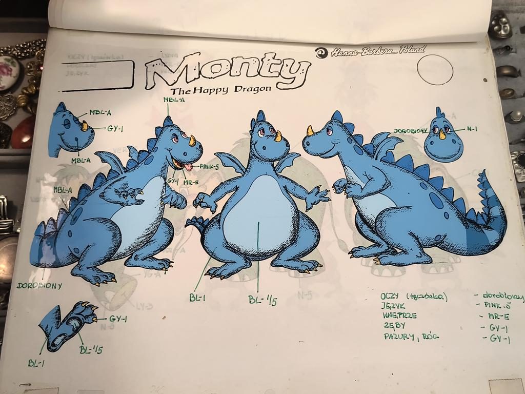 Zestaw projektów animacyjnych z bajki "Monty - The Happy Dragon", Hanna-Barbera Poland