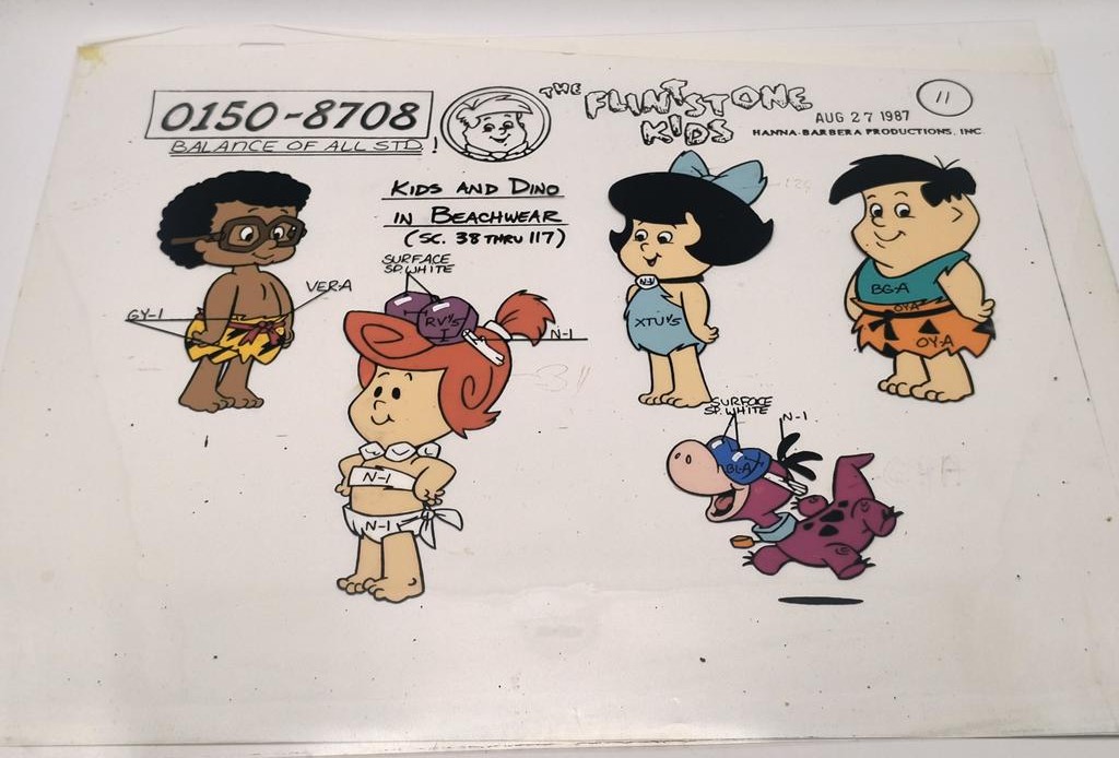 Folia animacyjna „The Flintstone Kids” – Kids and Dino in Beachwear, 1987 r.