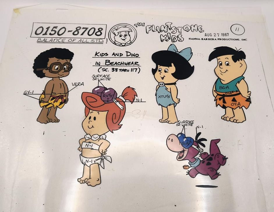 Folia animacyjna „The Flintstone Kids” – Kids and Dino in Beachwear, 1987 r.