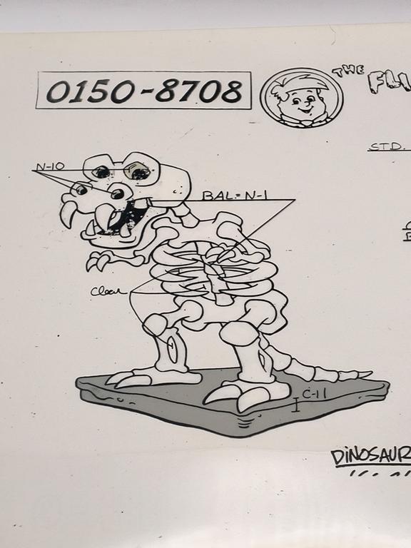 Folia animacyjna „The Flintstone Kids” – Philo armed with telescope, Dinosaur skeleton, 1987 r.