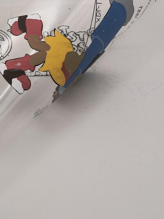 Folia animacyjna „The Flintstone Kids” – Philo armed with telescope, Dinosaur skeleton, 1987 r.