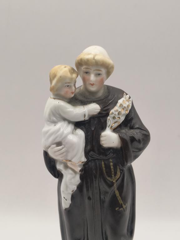 Stara figurka porcelanowa - Święty Antoni - okres międzywojenny
