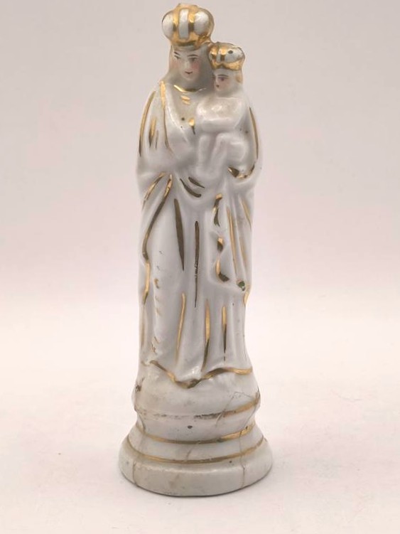 Stara figurka porcelanowa - Matka Boska z Dzieciątkiem