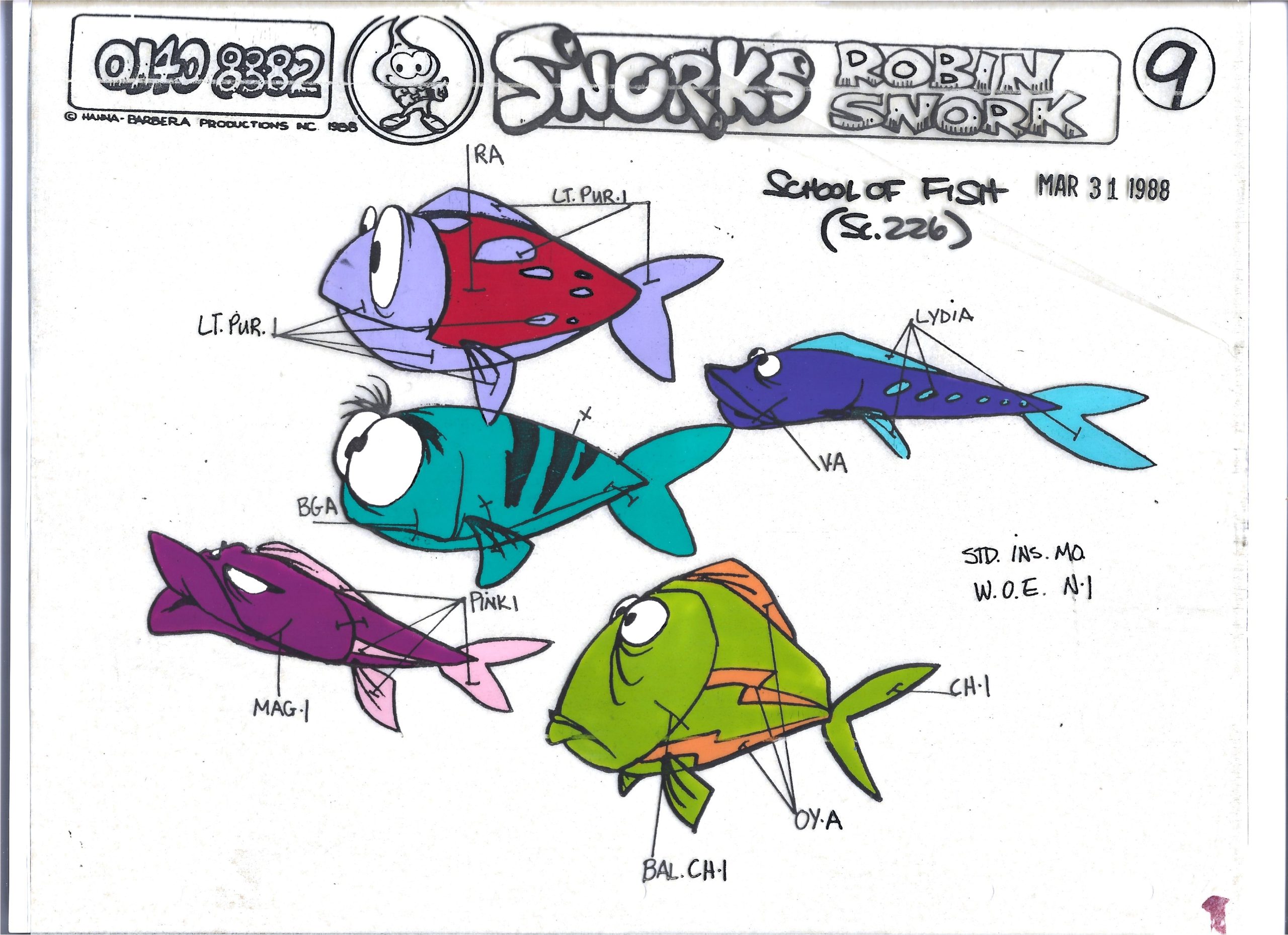 Folia animacyjna SNORKS – ROBIN SNORK: School of fish -1988 r.