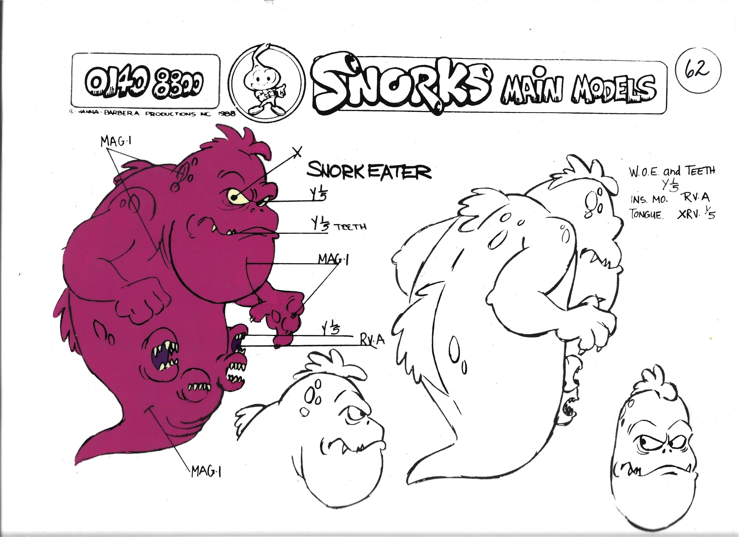 Folia animacyjna SNORKS - Snork Eater, 1988 r.
