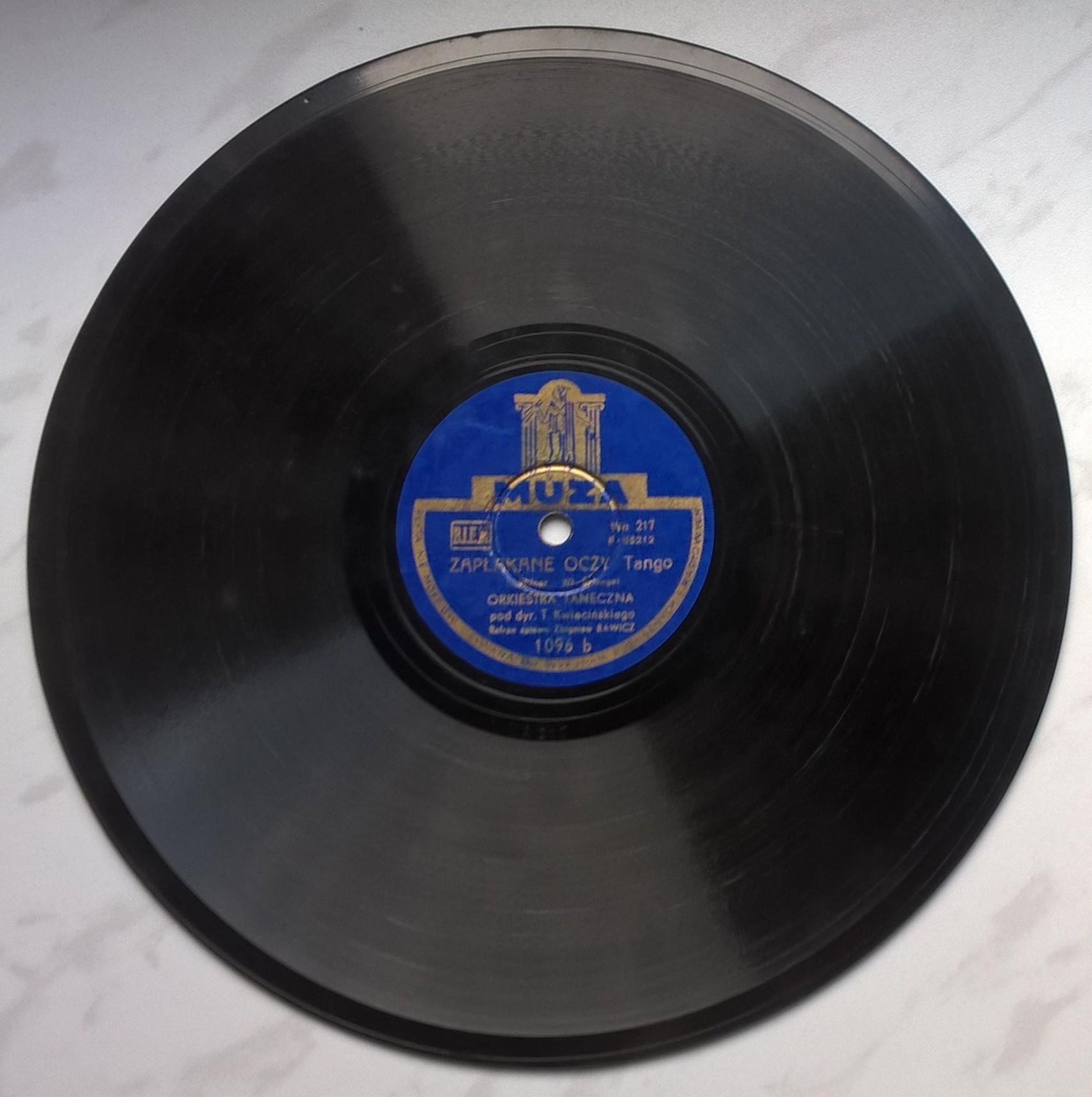 Płyta szelakowa Muza - Pasodoble "Corrida" oraz Tango "Zapłakane oczy"