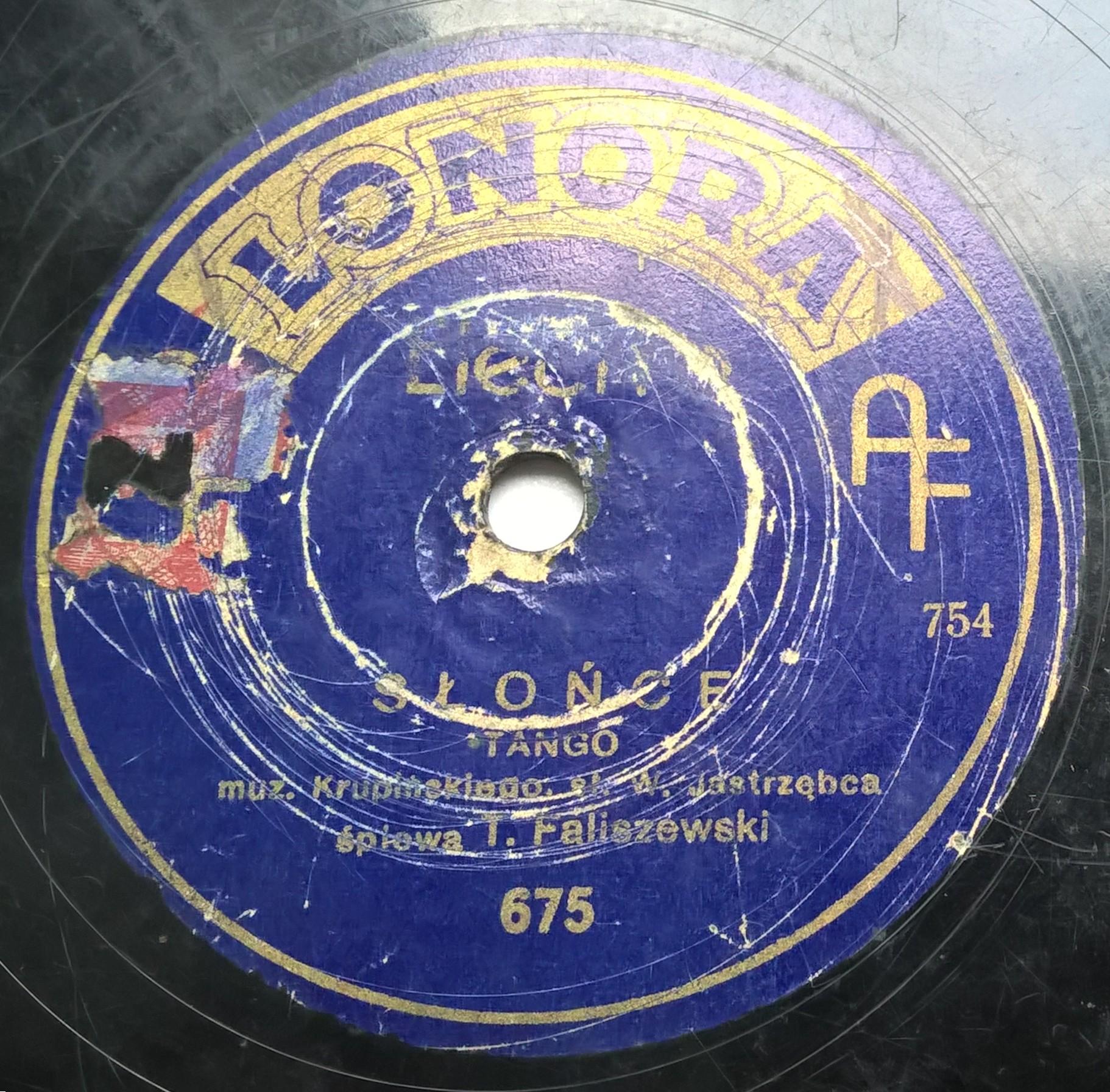 Płyta szelakowa Lonora Electro - tango "Słońce" oraz "Czemuś o mnie zapomniał"