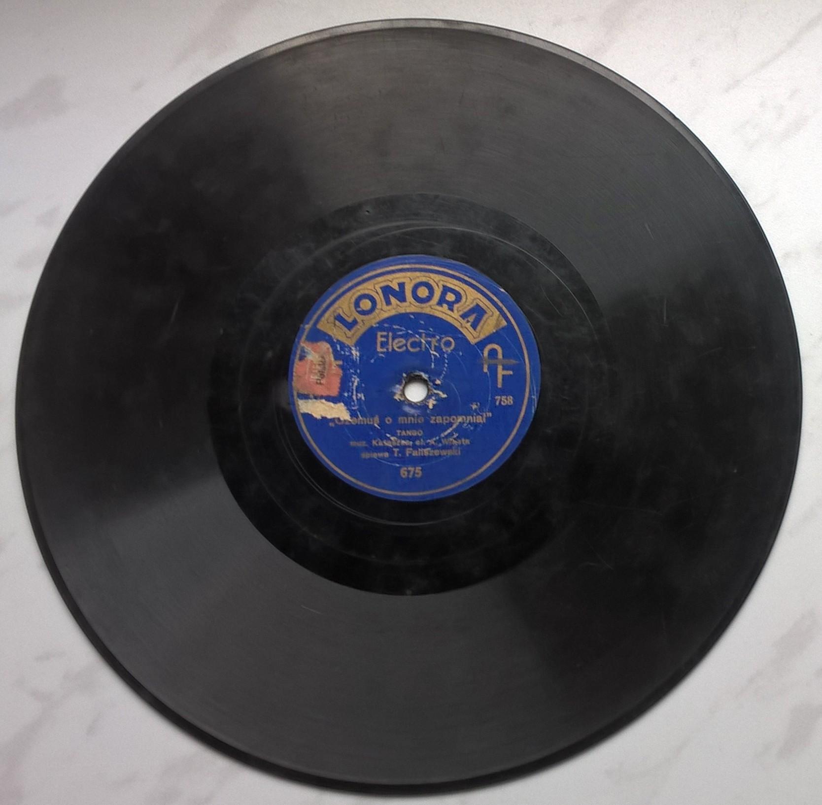 Płyta szelakowa Lonora Electro - tango "Słońce" oraz "Czemuś o mnie zapomniał"