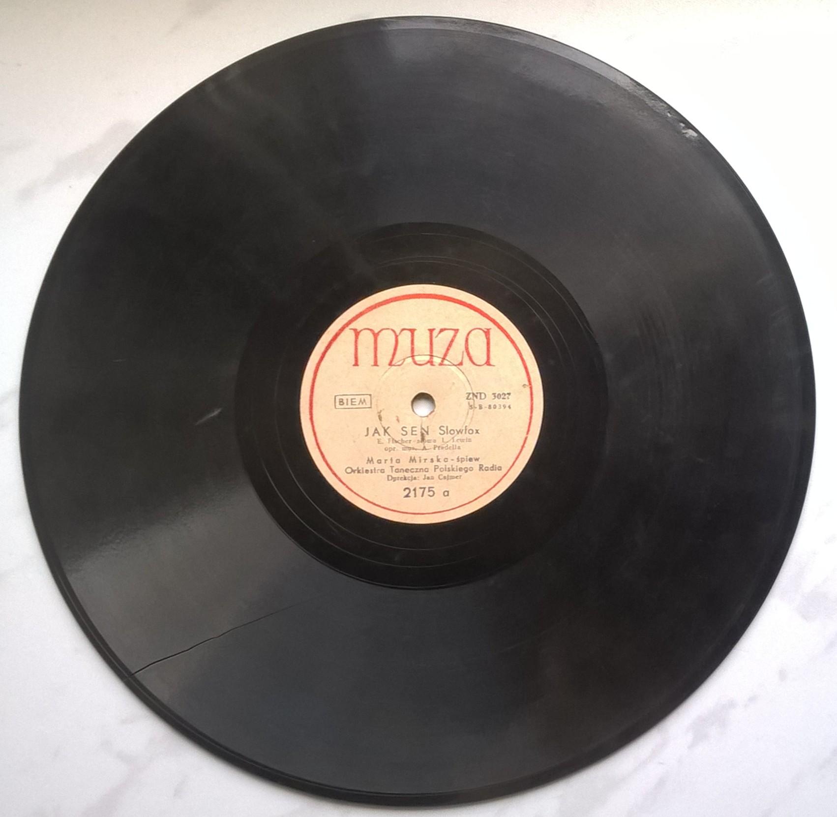 Płyta szelakowa Muza - Slowfox "Jak Sen" Marta Mirska oraz "Muzyka dla Ciebie"