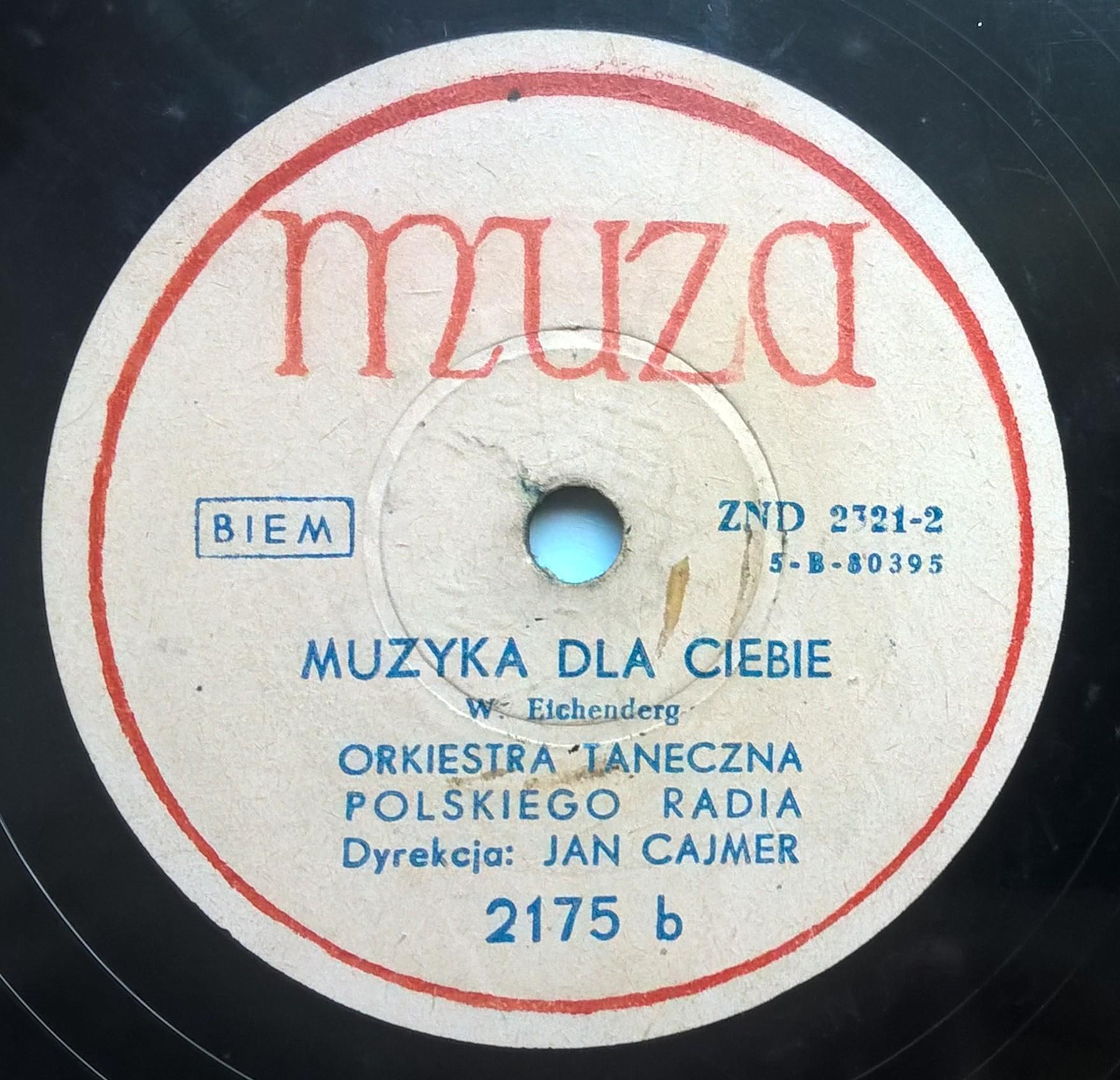 Płyta szelakowa Muza - Slowfox "Jak Sen" Marta Mirska oraz "Muzyka dla Ciebie"