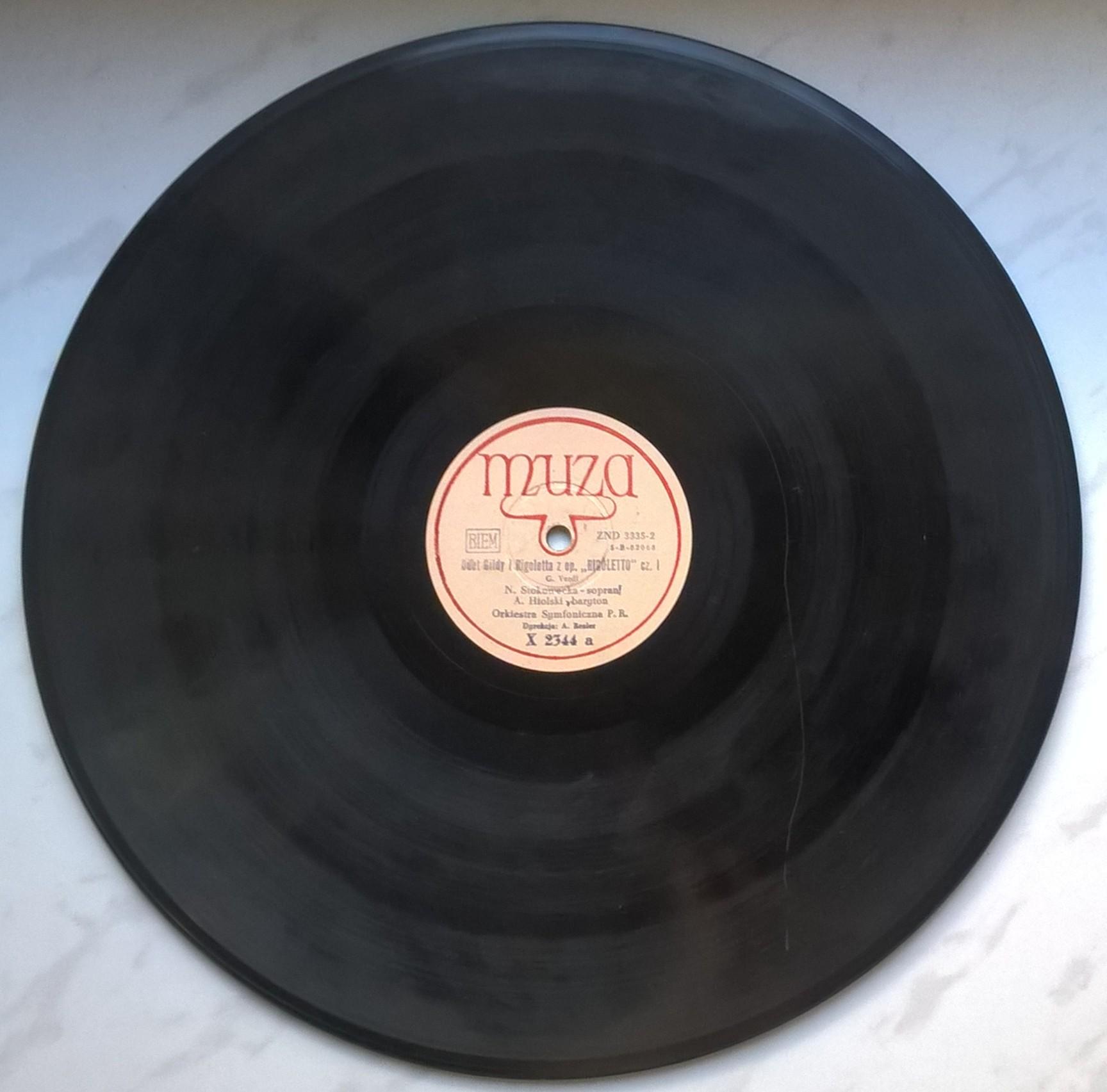 Płyta szelakowa Muza - Duet Gildy i Rigoletta z op. "RIGOLETTO" Giuseppe Verdi