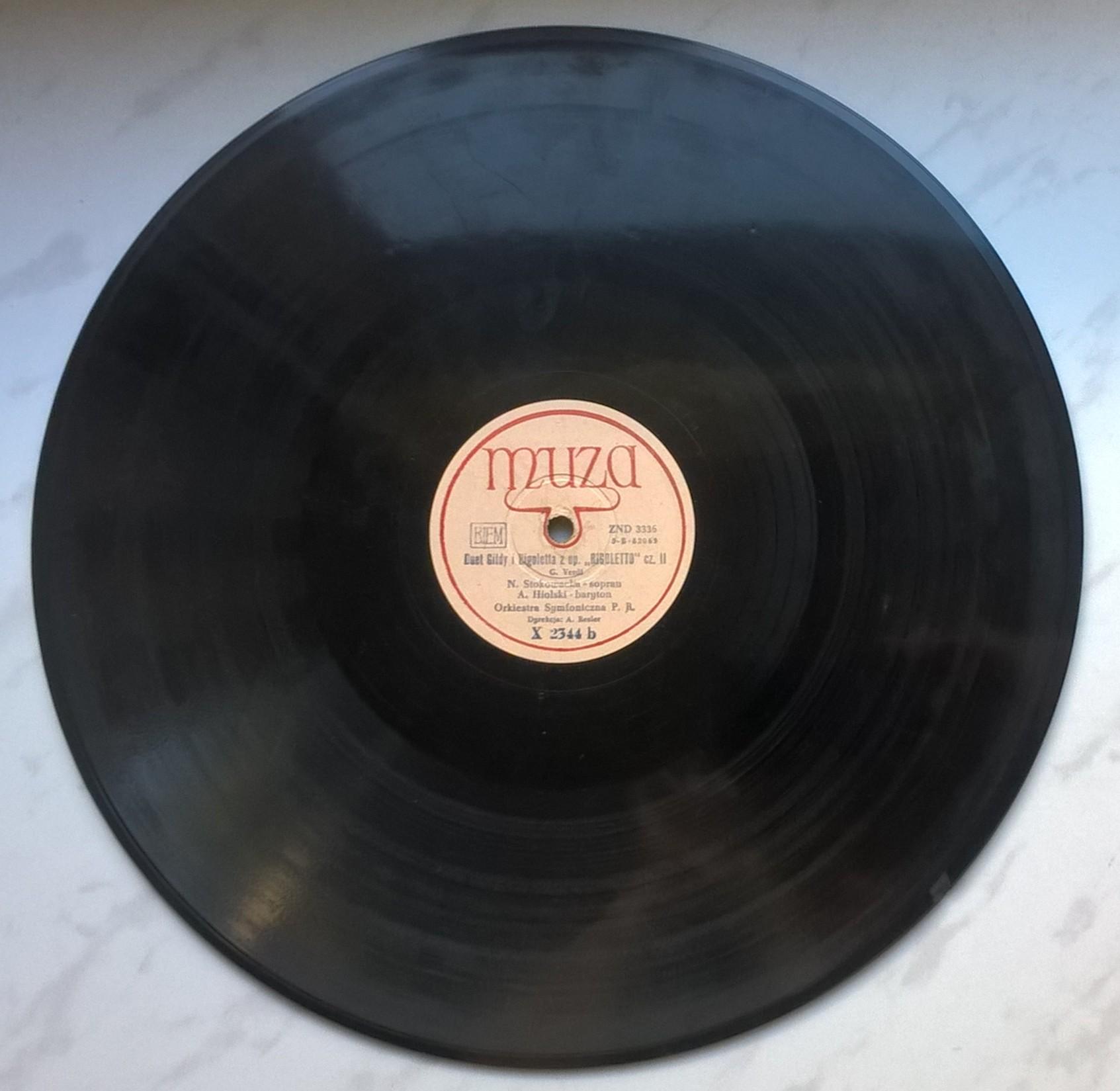 Płyta szelakowa Muza - Duet Gildy i Rigoletta z op. "RIGOLETTO" Giuseppe Verdi