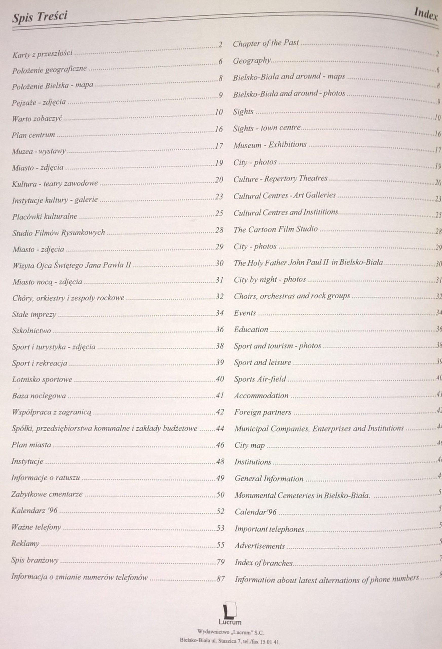 Folder promocyjny BIELSKO-BIAŁA, 1996 r.