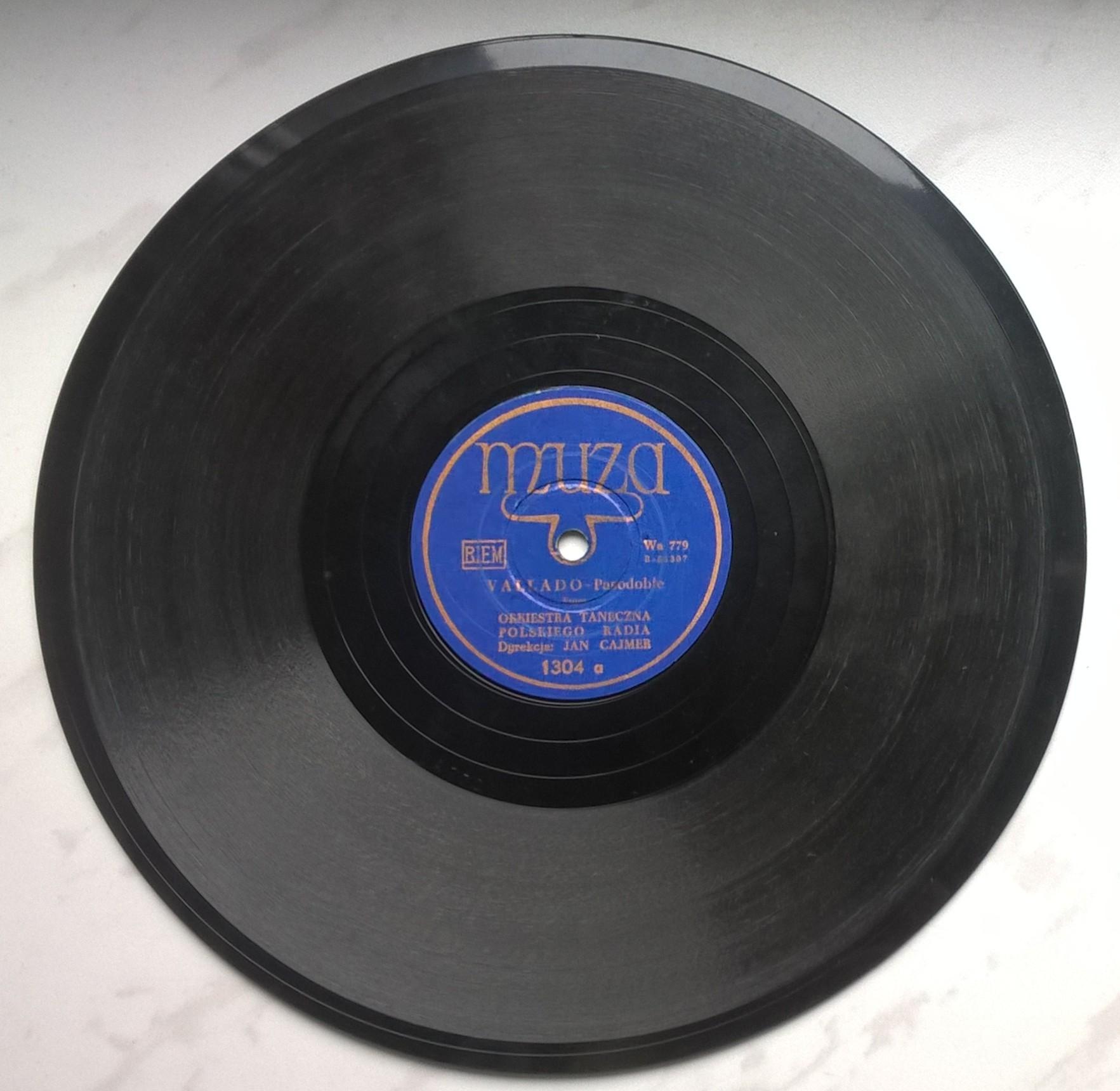 Płyta szelakowa Muza - pasodoble "VALLADO" oraz tango "SMUTEK"