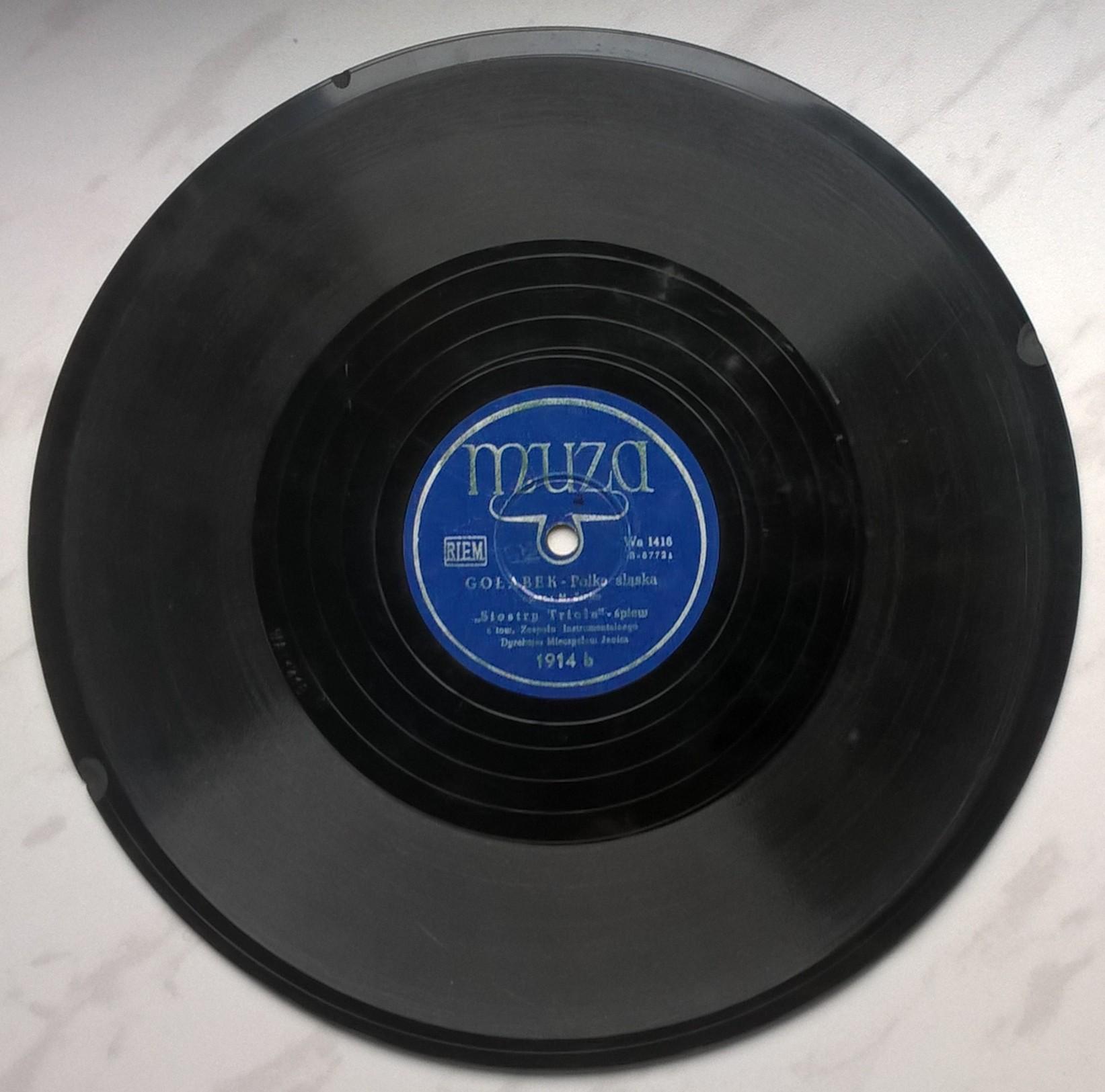 Płyta szelakowa Muza - Piosenka dziecięca "KRASNOLUDKI" oraz Polka śląska "GOŁĄBEK"