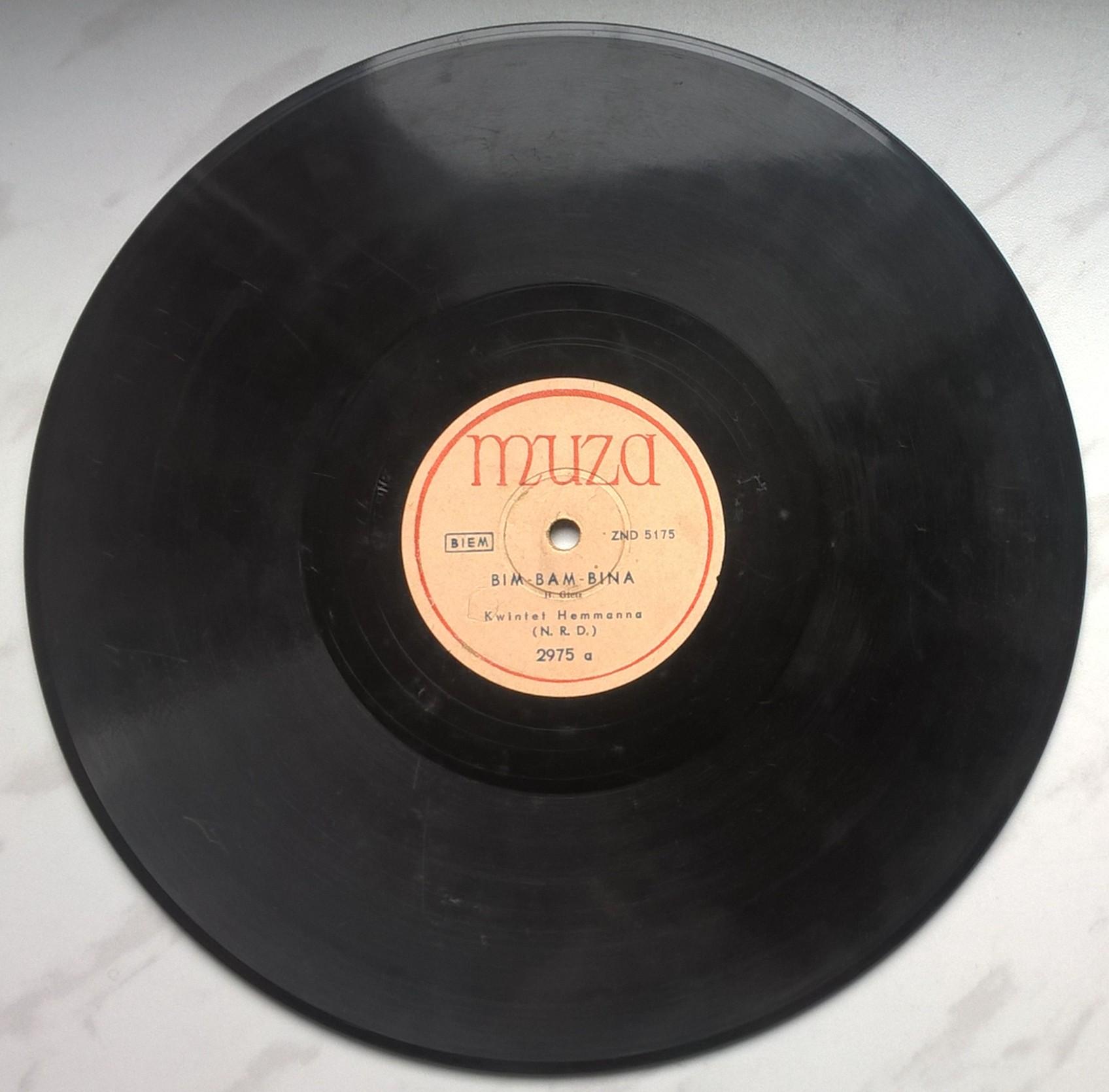 Płyta szelakowa Muza - "Bim-Bam-Bina" oraz "Mundharmonika Boogie"