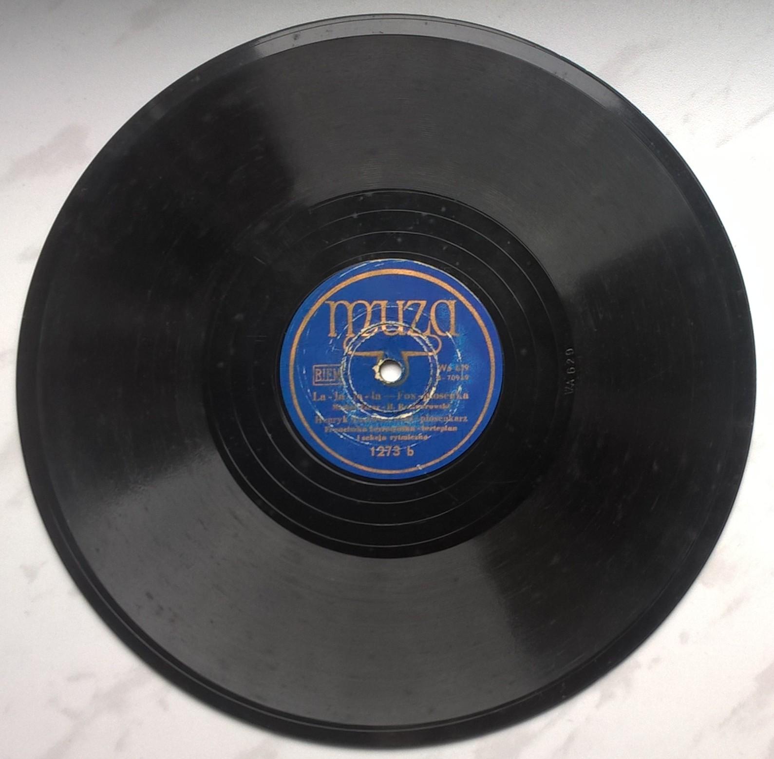 Płyta szelakowa Muza - Swing-fox "Jestem zawsze rad" oraz Fox-piosenka "La - la - la - la"