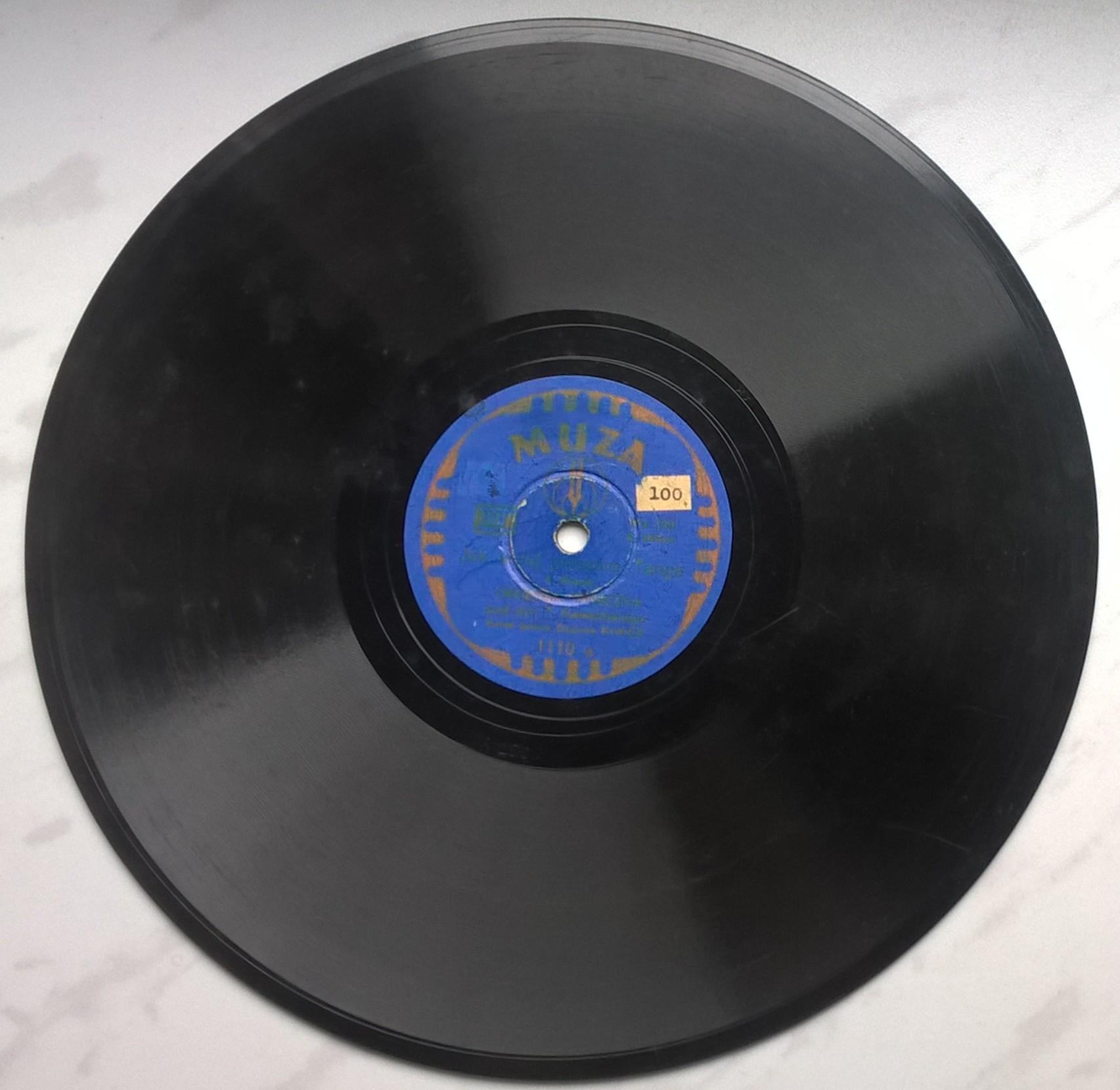 Płyta szelakowa Muza - tango: "Jak w tej piosence" oraz "Daj mi tę różę"