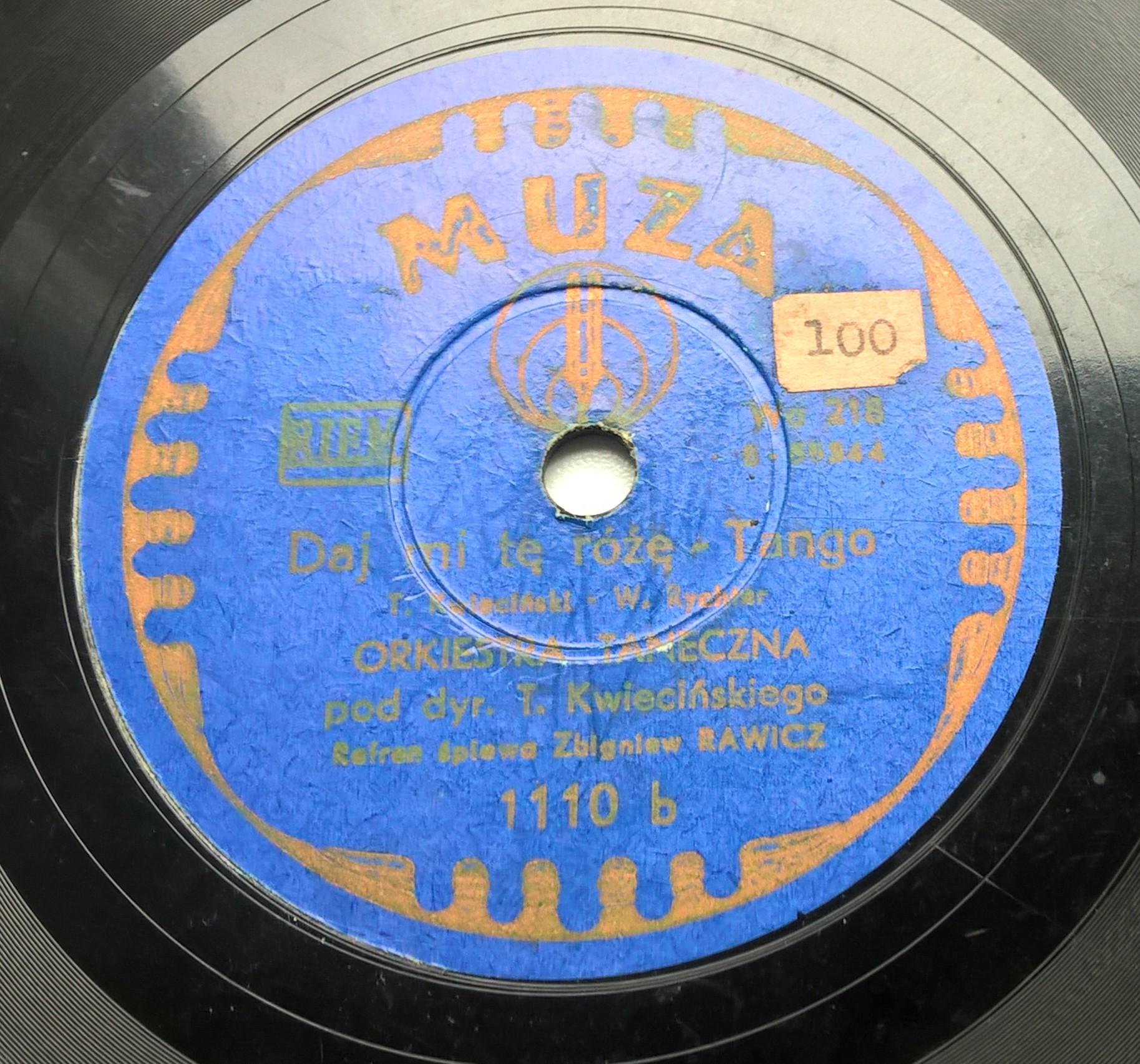 Płyta szelakowa Muza - tango: "Jak w tej piosence" oraz "Daj mi tę różę"