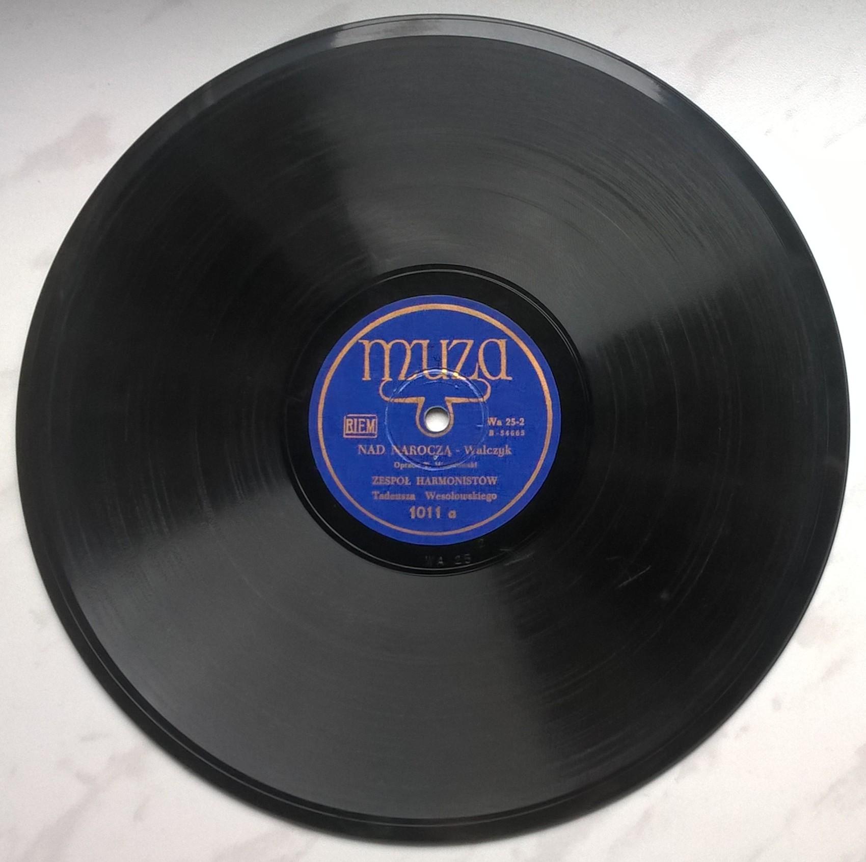 Płyta szelakowa Muza - Walczyk "NAD NAROCZĄ" oraz "KRAKOWIAKI" - Zespół Harmonistów