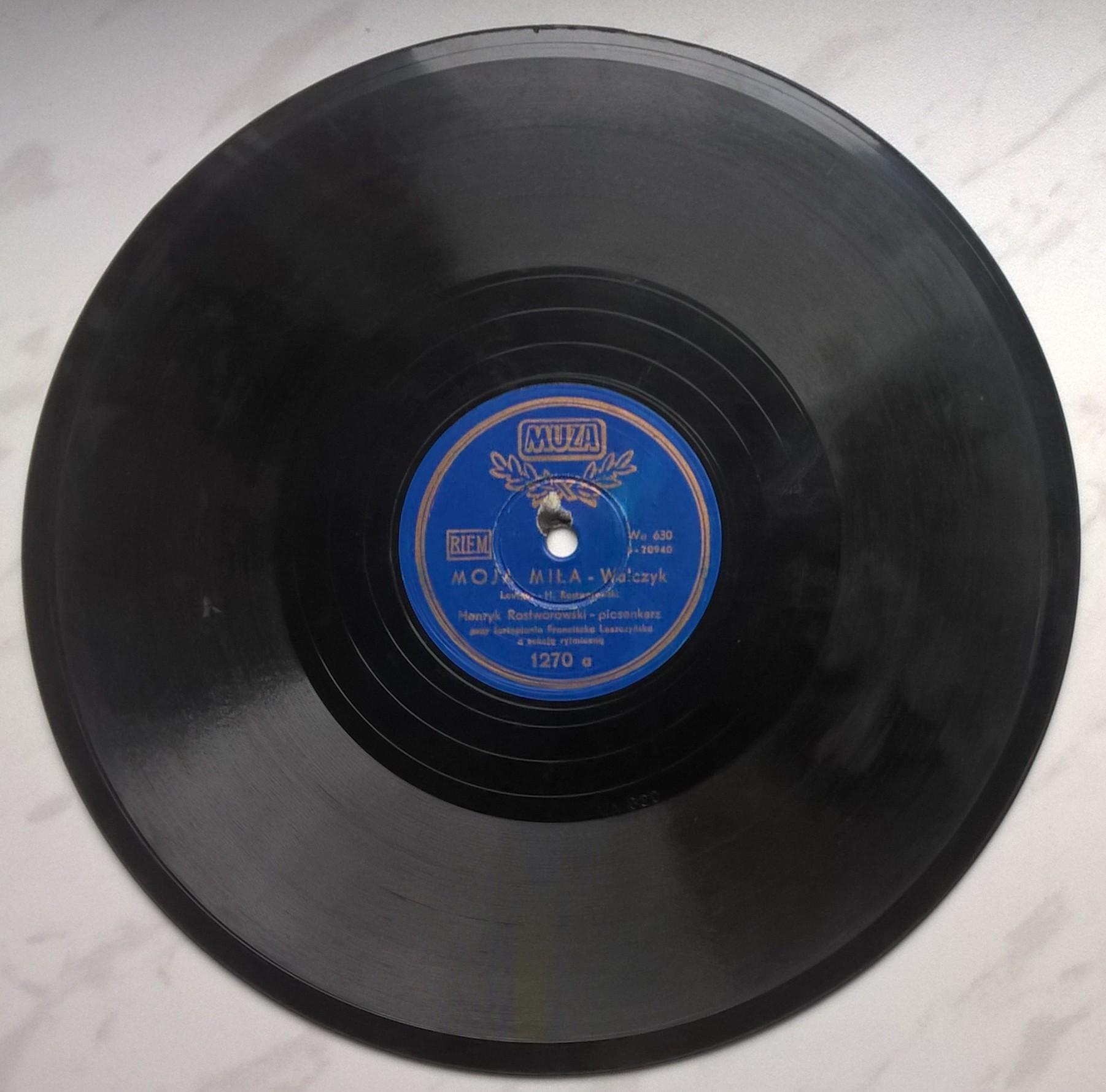 Płyta szelakowa Muza - Walczyki: "Moja miła" oraz "Błahy walczyk"