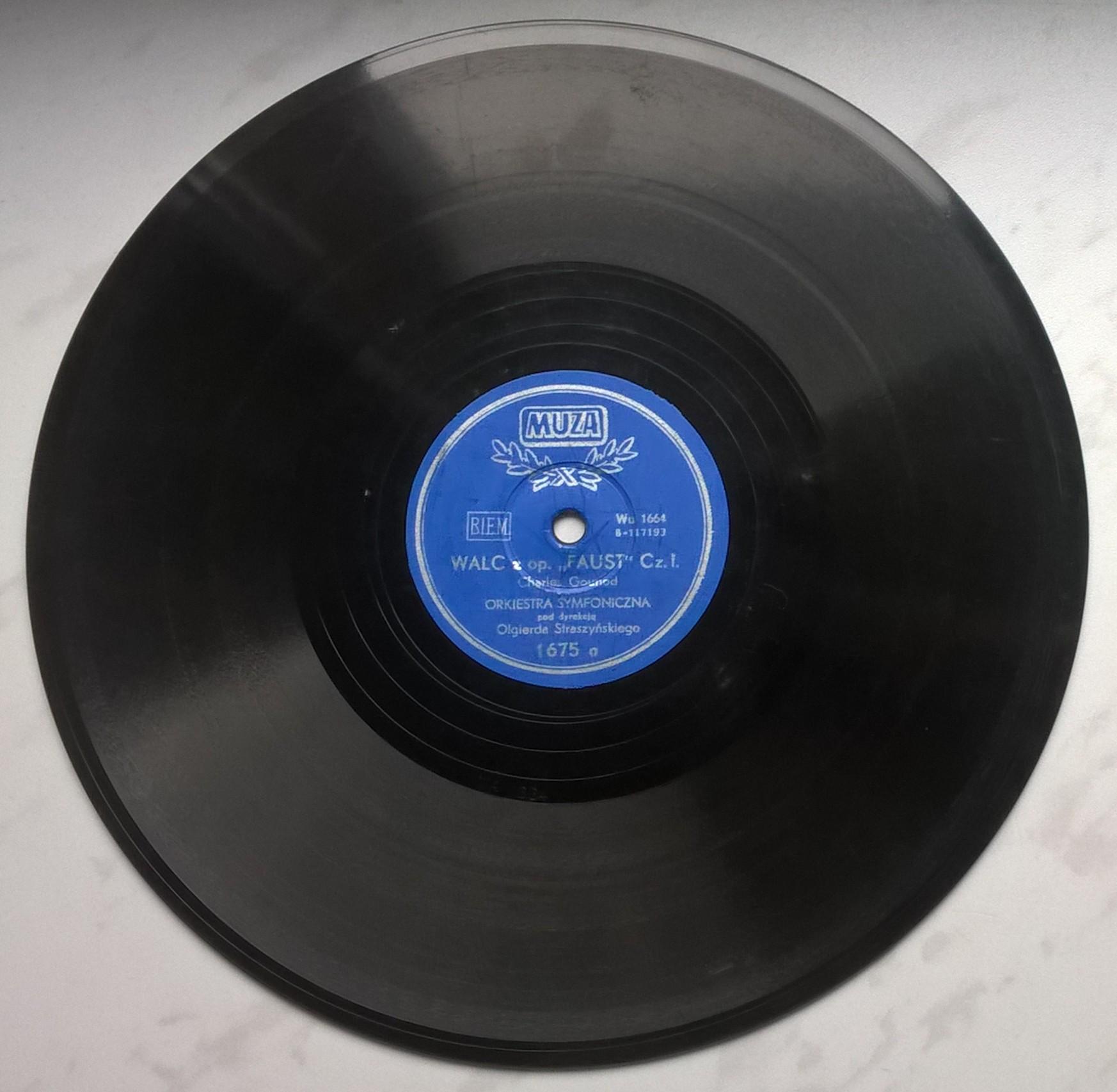 Płyta szelakowa Muza - "Walc z op. FAUST" Charles Gounod