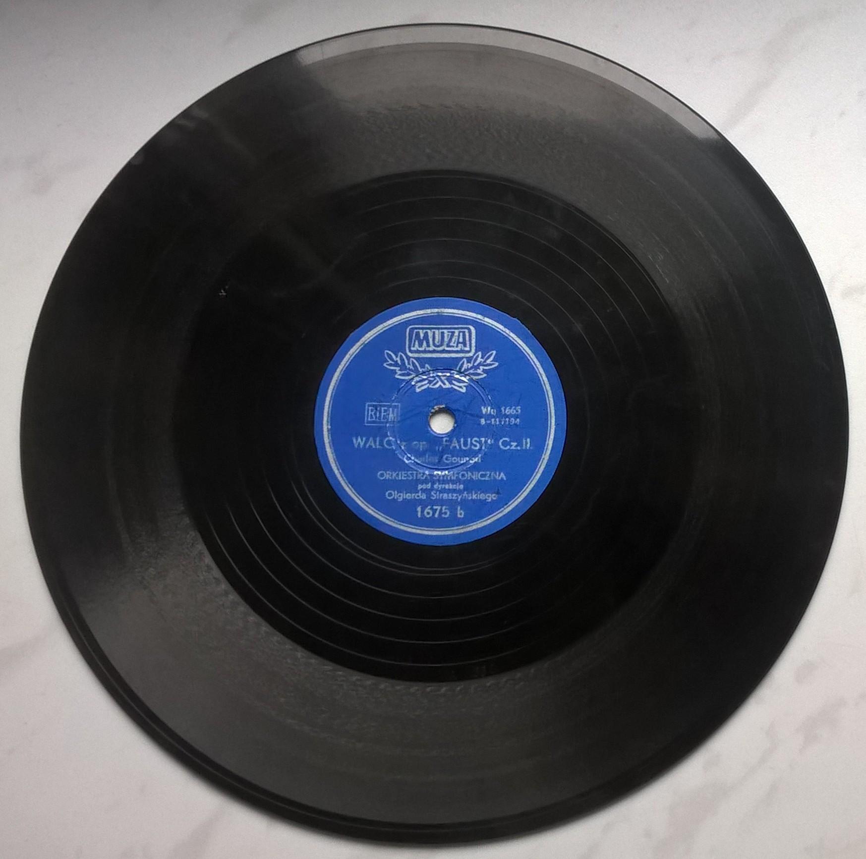 Płyta szelakowa Muza - "Walc z op. FAUST" Charles Gounod