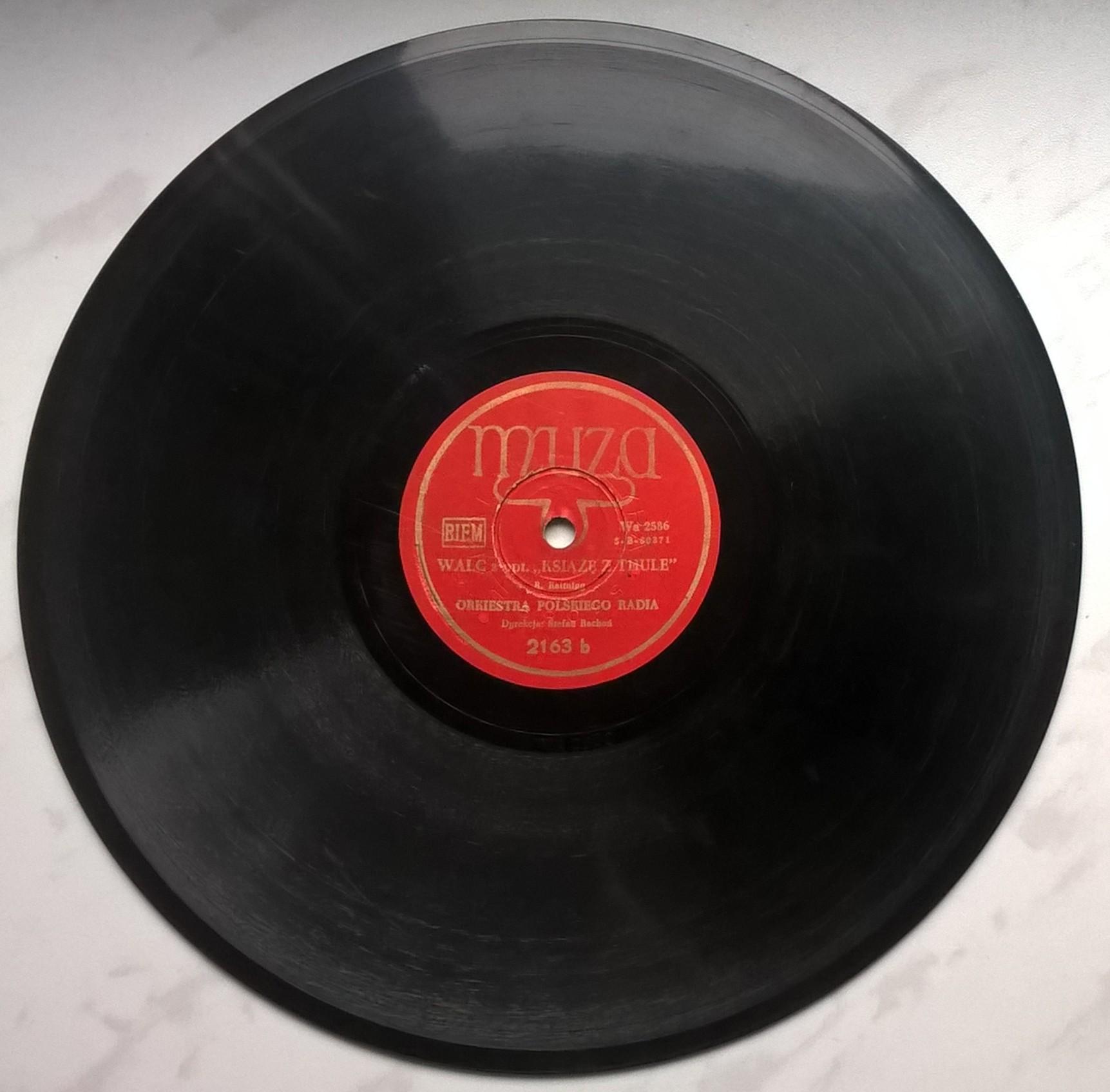 Płyta szelakowa Muza - Tango "Jalousie" oraz walc z opt. "Książę z Thule"