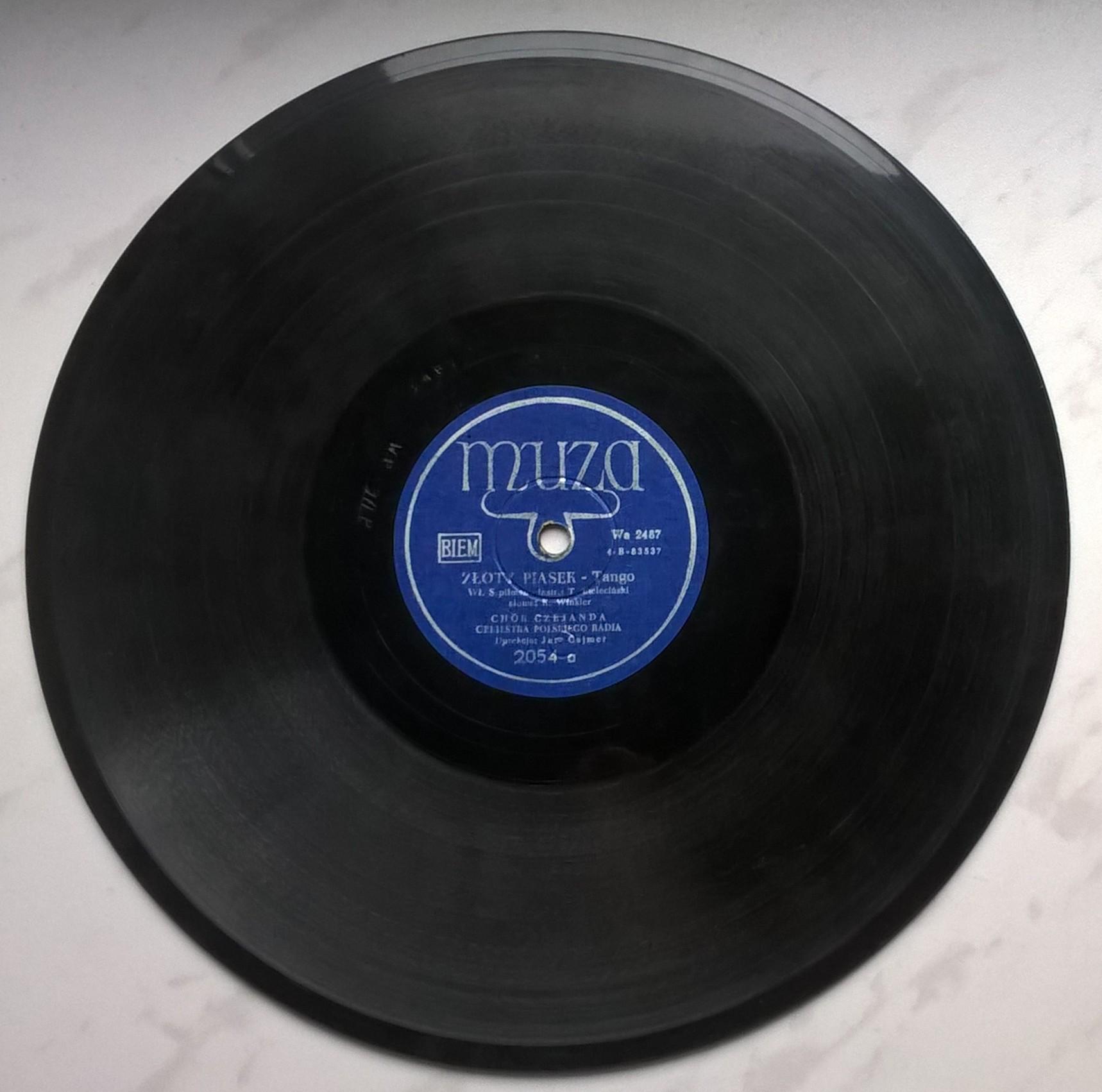 Płyta szelakowa Muza - tango "Złoty piasek" oraz polka "Dobry fach" - Władysław Szpilman