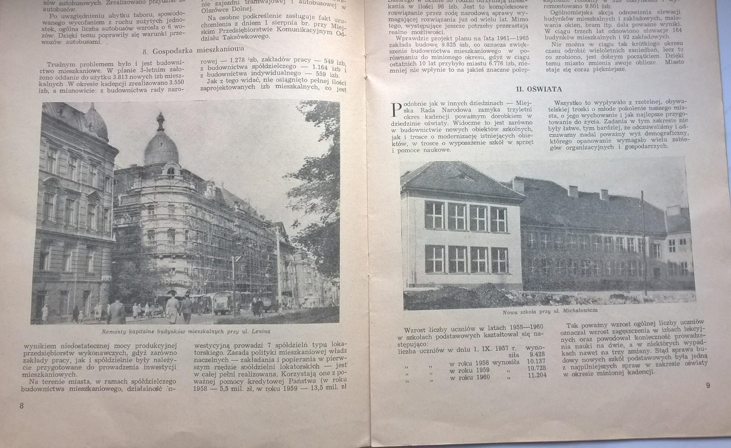 Broszura "Przegląd osiągnięć Miejskiej Rady Narodowej - Bielsko-Biała, 1958-1960"