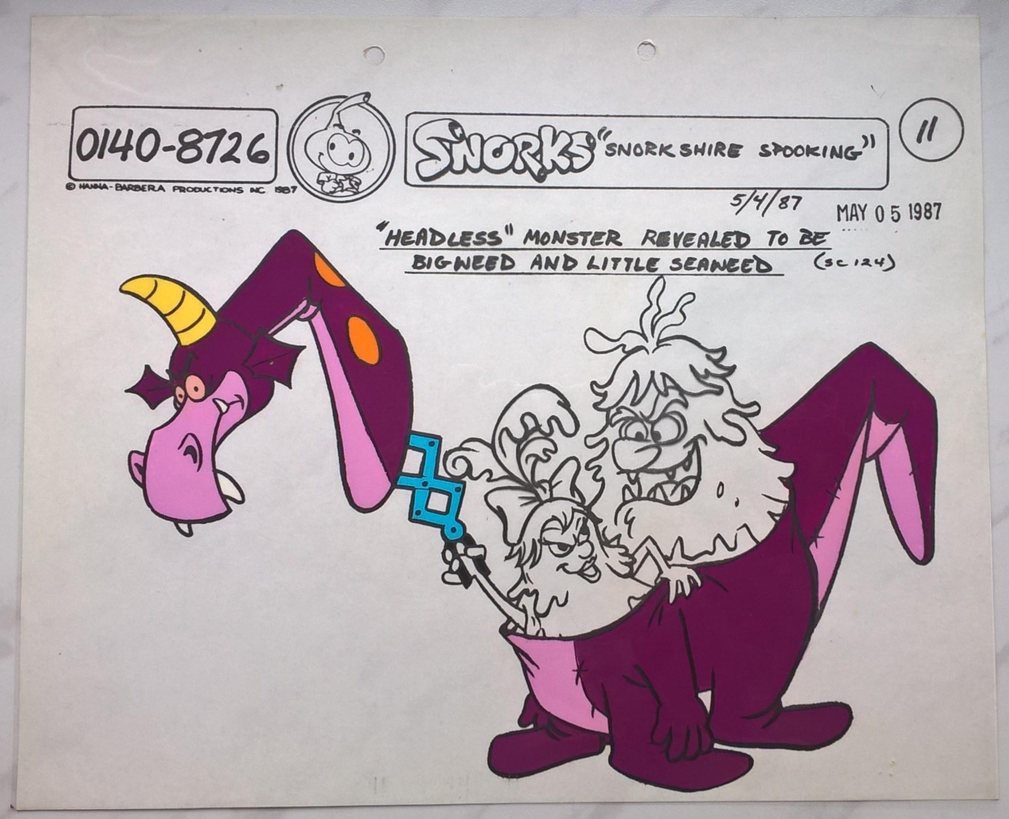 Folia animacyjna SNORKS – SNORKSHIRE SPOOKING: 'Headless' monster -1987 r.