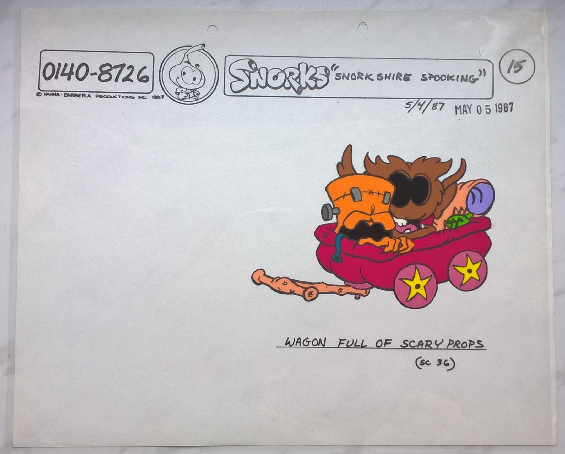 Folia animacyjna SNORKS – SNORKSHIRE SPOOKING: Wagon full of scary props -1987 r.