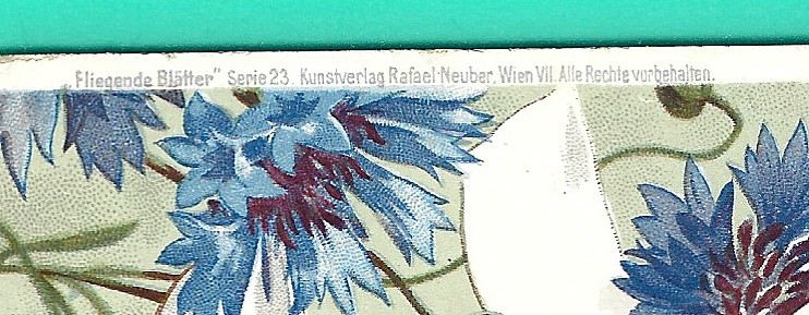 Pocztówka - "Fliegende Blatter" - Latające liście - Chabry