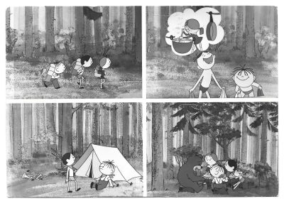 Pocztówka - BOLEK i LOLEK - Kadry z Filmu "Biwak"