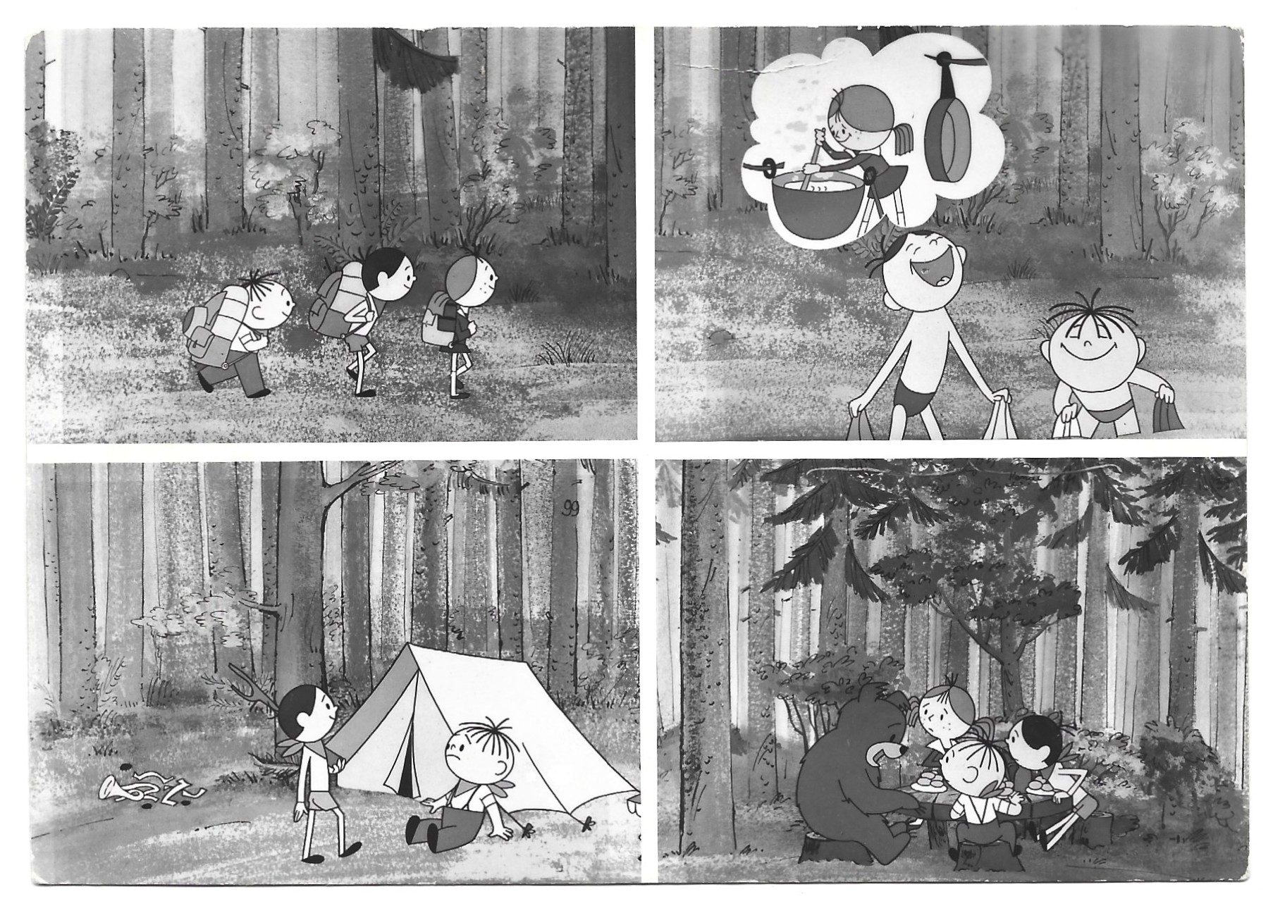 Pocztówka - BOLEK i LOLEK - Kadry z Filmu "Biwak"