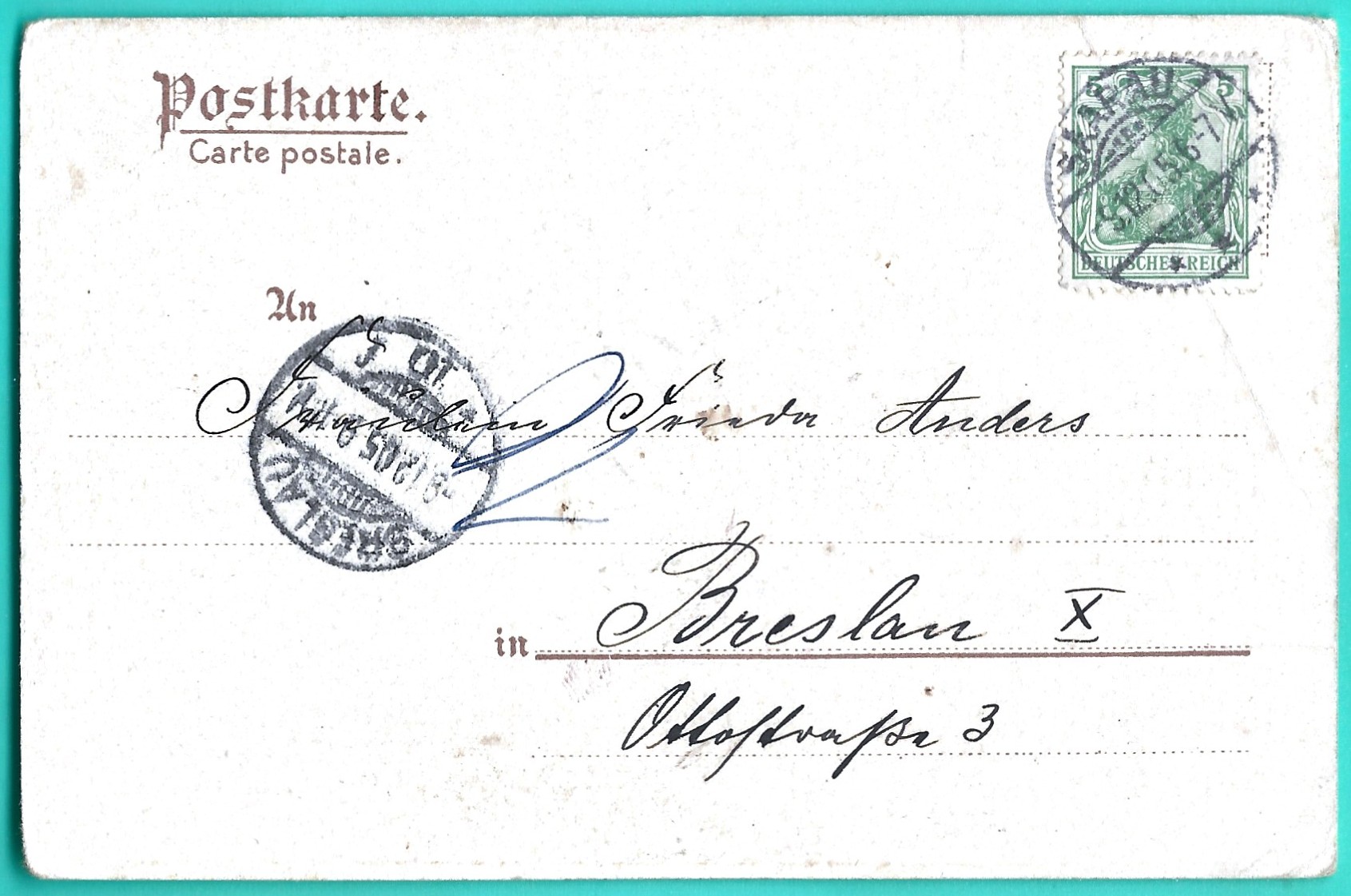 Pocztówka - Schloss Domanze - Zamek Domanice (Dolny Śląsk), 1905 r.