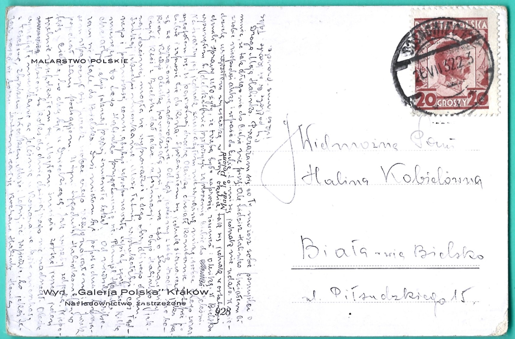 Pocztówka – MALARSTWO POLSKIE – „Do kościoła” Zofia Stryjeńska, 1932r.