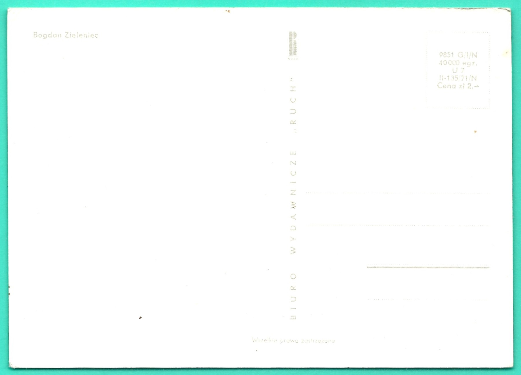 Pocztówka - Wesołych Świąt - autor Bogdan Zieleniec