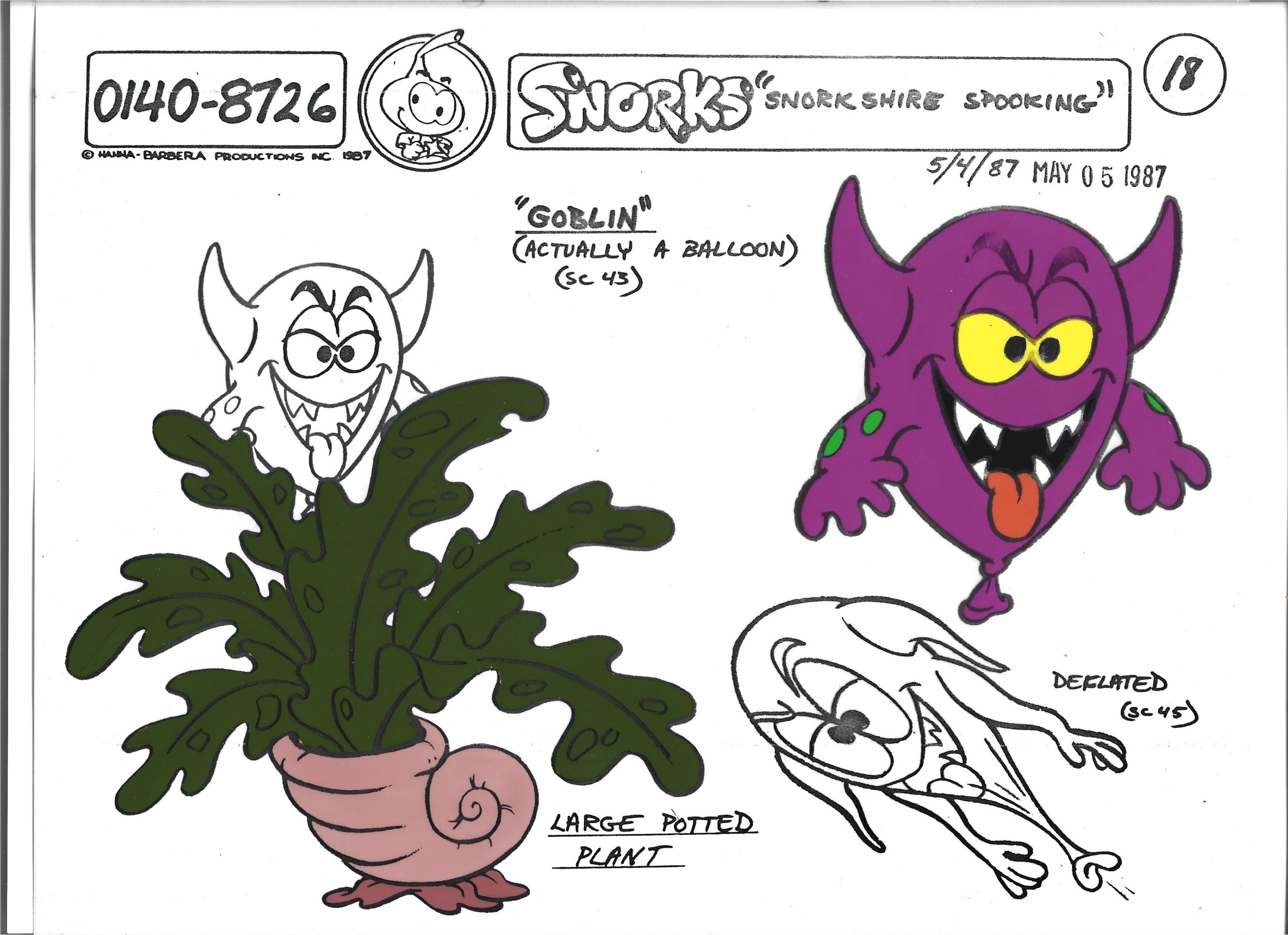 Folia animacyjna SNORKS – SNORKSHIRE SPOOKING: Goblin -1987 r.