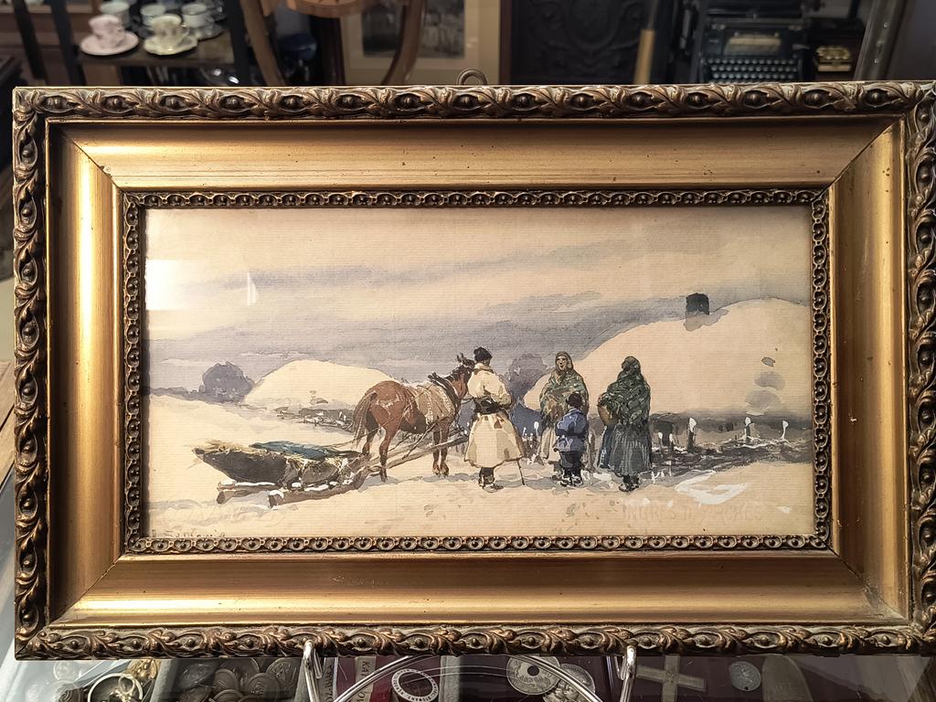 Obraz - pejzaż zimowy, zaprzęg konny - Adam Setkowicz