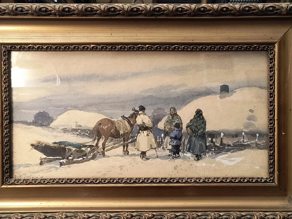 Obraz - pejzaż zimowy, zaprzęg konny - Adam Setkowicz