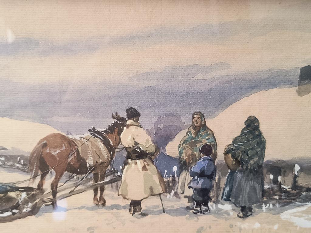 Obraz - pejzaż zimowy, zaprzęg konny - Adam Setkowicz