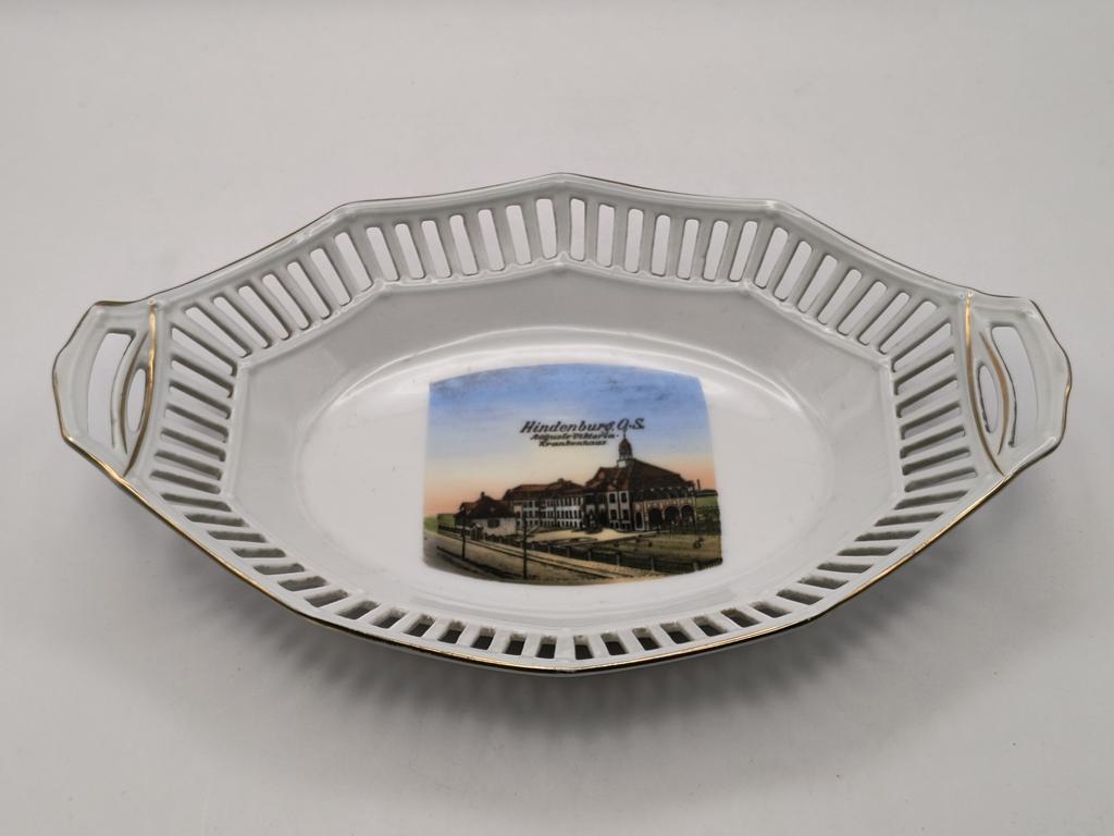 Półmisek porcelanowy ażurowy - Hindenburg, O.-S., Auguste-Viktoria-Krankenhaus - ZABRZE, SZPITAL AUGUSTY VIKTORII