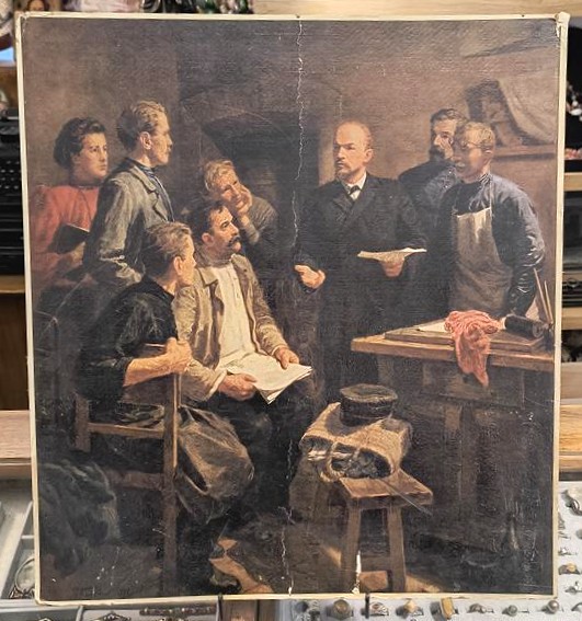 Plakat propagandowy LENIN - F. Golubkov "Pierwsza ulotka", Rosja