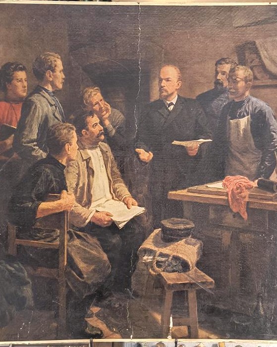 Plakat propagandowy LENIN - F. Golubkov "Pierwsza ulotka", Rosja