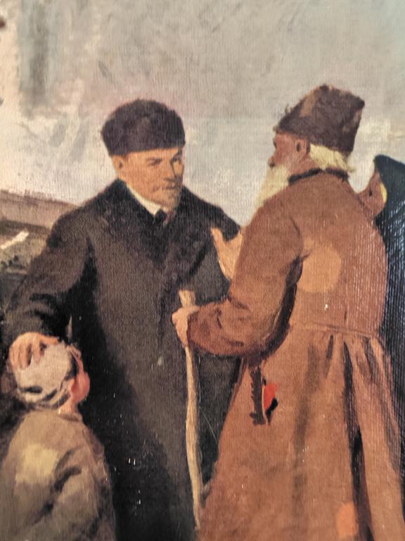 Plakat propagandowy "Lenin z chłopami" V. G Tsyplakov, 1960 r., Rosja