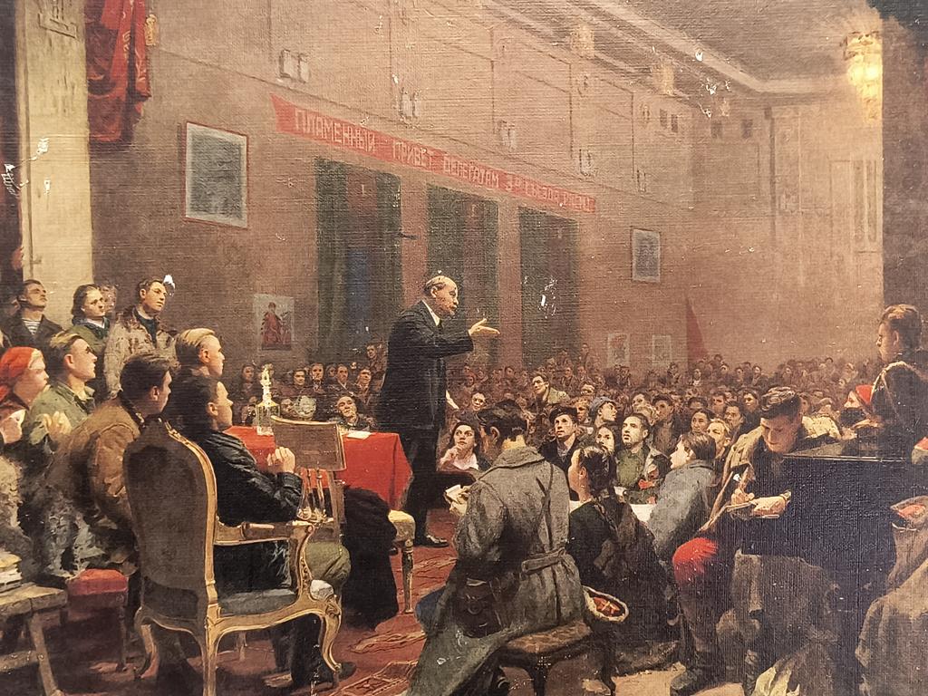 Plakat propagandowy "Przemówienie Lenina na III Zjeździe Komsomołu", ZSRR