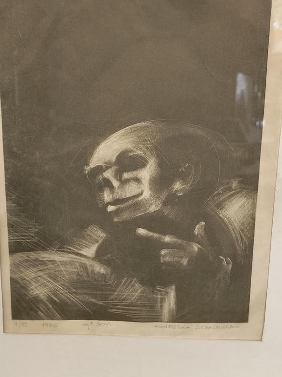 Litografia wg F. GOYI - Agnieszka Ziobrowska–Mosak, 1986