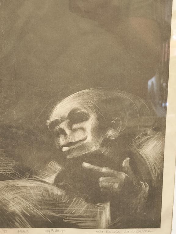 Litografia wg F. GOYI - Agnieszka Ziobrowska–Mosak, 1986