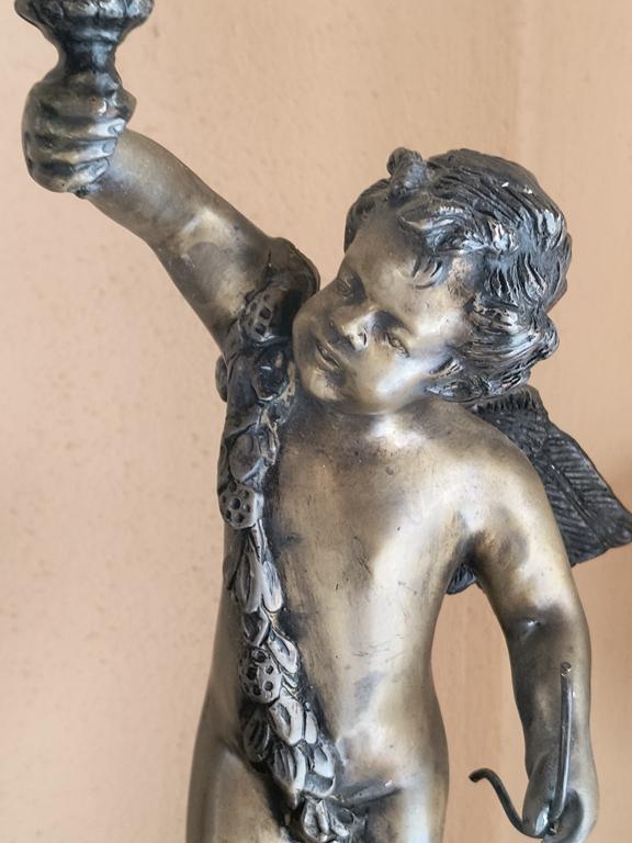 Para świeczników z brązu - anioły - sygn. CHIPARUS